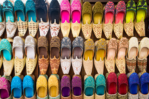 Shoes at a market in the UAE