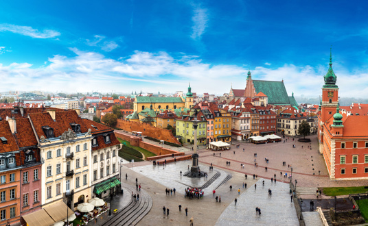Panoramic view of Warsaw, Poland