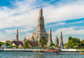 Temple by the river in Bangkok, Thailand