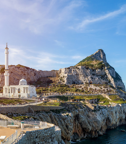 Europa Point and Ibrahim-al-Ibrahim Mosque in Gibraltar